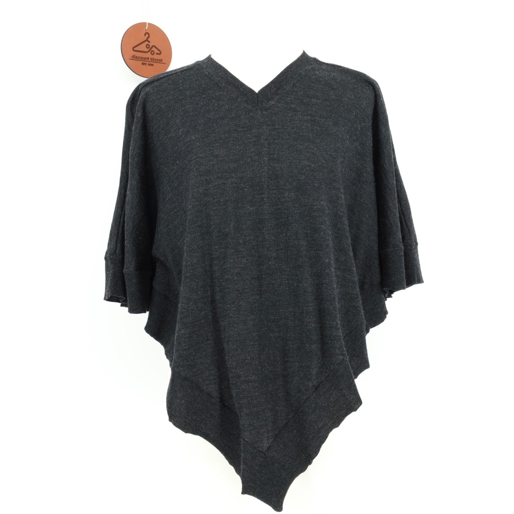 Marc Jacobs Charcoal Grey 100% Wool V-Neck Poncho Sweater Small Made in Italy